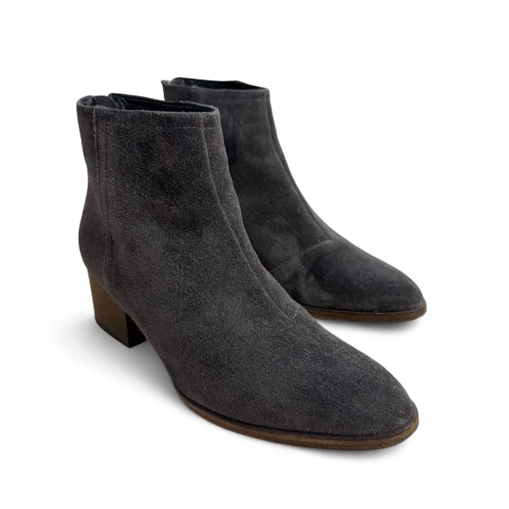 Rag & Bone Wesley Grey Suede Ankle Boots Booties Sz 36.5 6.5US